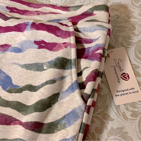 Secret Treasures Cropped Sleep Pants Stretch Waist Pockets Sz Large 12-14 NWT - Picture 3 of 4